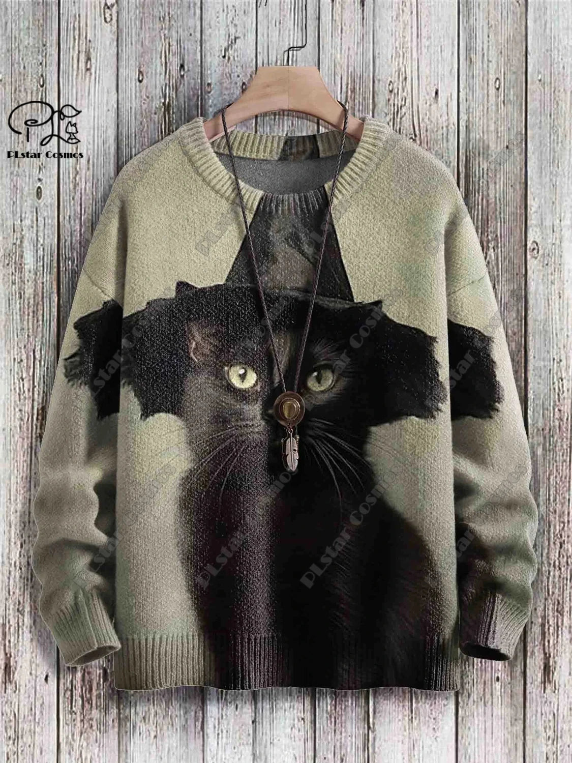 New Halloween Series 3D Printed Horror Crow Skeleton Cat Witch Pattern Authentic Ugly Sweater Winter Casual Unisex Sweater W-1