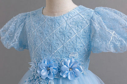 Party Dresses For Girls Flower Dress White Bridesmaid Wedding Pageant First Communion Clothes Birthday Party Piano Perform Gown