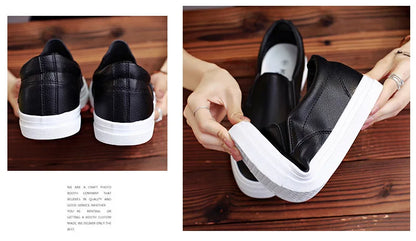 New Shoes for Men Leather Casual Shoes Spring Fashion Concise Flat Shoes 2 Colors Slip-on Loafers