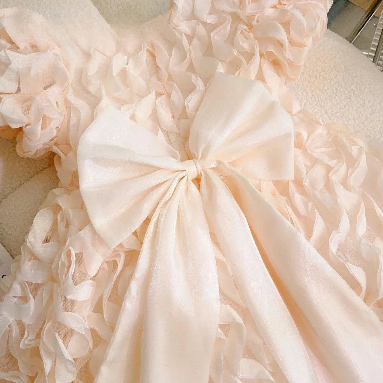Girls Summer 2025 New Princess Dress Tulle Puff Sleeves Fashion Kids Formal Evening Party Gown