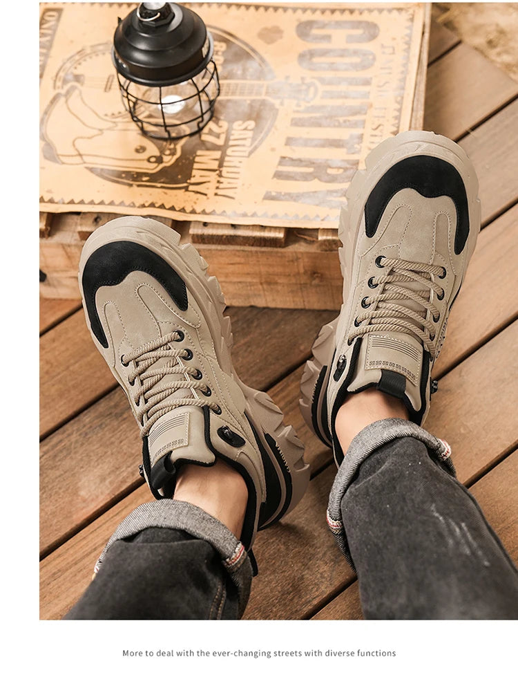 Men's Work Shoes 2025 New Breathable Slip-On Anti-Slip Wear-Resistant Casual Sports Shoes Thick Bottom Labor Protection