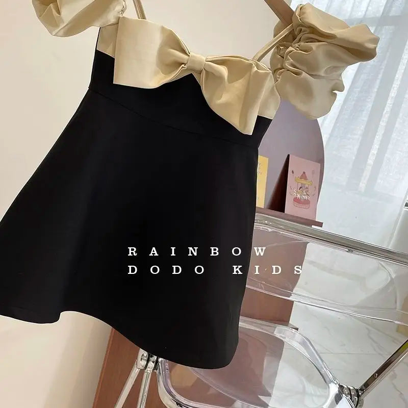 Girls Summer Dress Fashion Bow Birthday Party Princess Dresses Clothing Children Outfits Vestidos LT