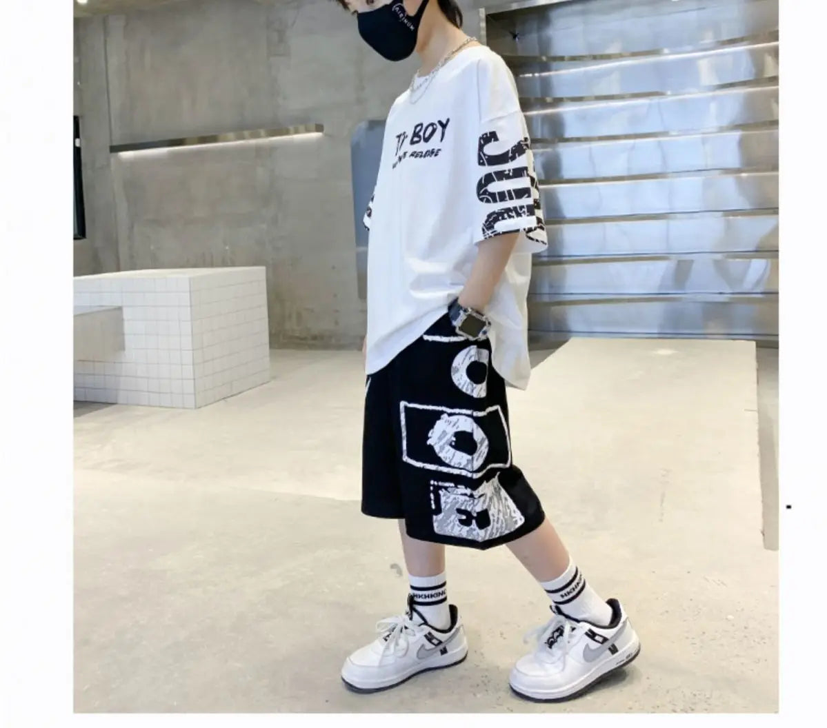 Boys Summer Trendy Casual Sports 2pcs T-shirts+Pants Suits 3-14 Years Teenage Boys Hip Hop Style Fashion Outfits Clothes Sets