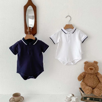 Summer Baby Boys Jumpsuit Cotton Newborn Romper Toddler Infant One-Pieces Onesies Solid Color Clothes for Boy Korean Kids Outfit