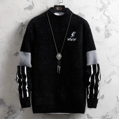 Winter New Style Men's Sweater Knitted Long Sleeve Men Sweaters Thicken Warm Wool Casual Male Clothing