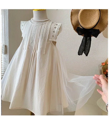 Girls Summer Dress 2025 Korean Toddler Princess Gown Fashionable Kids Dress for Big Girl Trendy Summer Clothes Cute Party Outfit