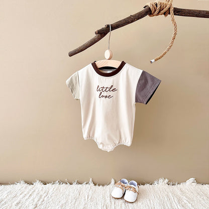 Summer Baby Boys Clothes Bodysuit Newborn Girl Romper Casual Letter Embroidery Button Jumpsuit Short Sleeve Infant Clothes