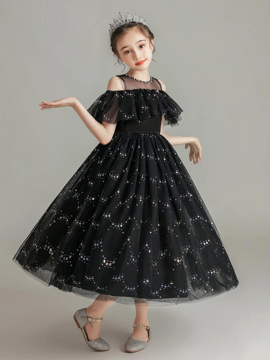 Summer Kids Party Dress Girls 5-12 Years Old Wedding Flower Girl Dress In Stock