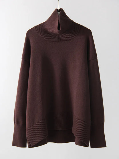 Winter Clothes Brown Sweaters Women Oversize Turtleneck Warm Pullovers Thick Sweaters For Women Oversized Sweater White Jumpers