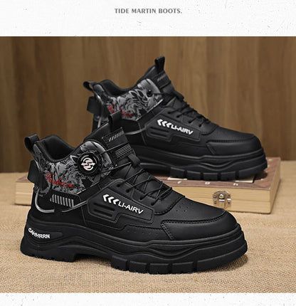 Men's Casual Outdoor Boots Fall Breathable Trendy Versatile Leisure Knob Board Shoes Anti-slip Riding Fashion Sneakers