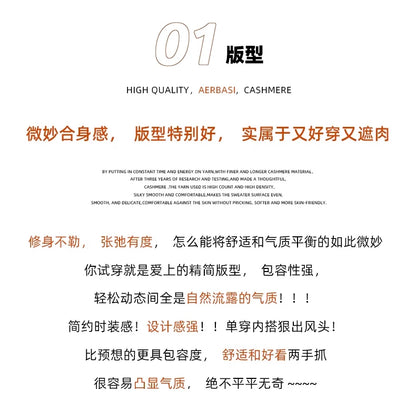 2024 Autumn and Winter Women's Dress 100% Mink Cashmere Sweater Turtleneck Knitted Long Sleeve Thick Warm Pullover Fashion Top