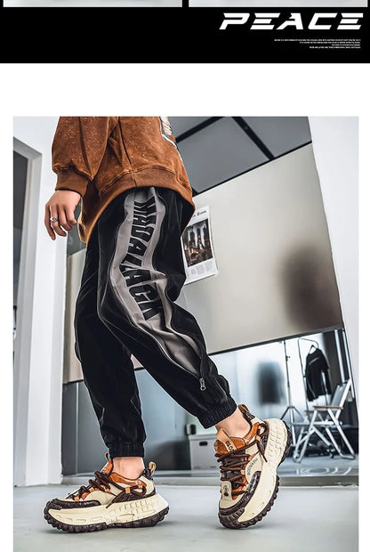 New Thick Soled Height Increasing Men's Casual Shoes 2025 Spring Color Blocked Comfortable Fashion Trend Low Cut Chunky sneakers