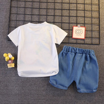 Summer Baby Boys Clothing Sets Cartoon Bear Cotton T-Shirt + Shorts 2Pcs Suits for Baby Kids Tracksuits Infant Casual Outfits