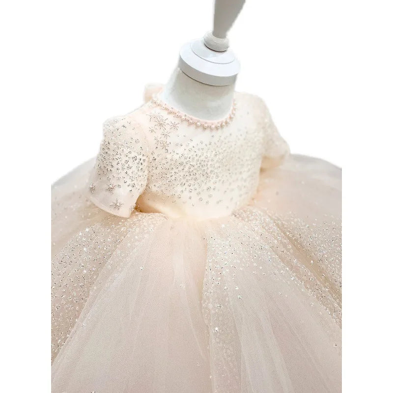Party Dresses For Girl Flower Princess First Birthday Baby Girls Dress Baptism White Wedding Kids Dresses For Girl Toddler Gowns