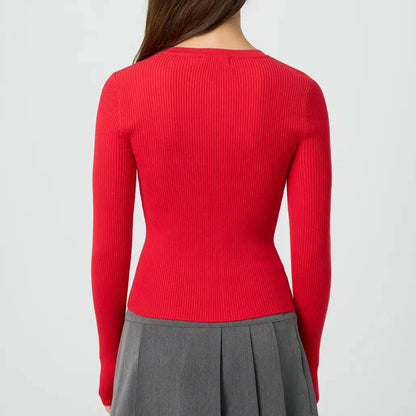 Women's Ribbed Cardigan Tops Spring Fall Solid Color Long Sleeve Round Neck Button Up Cropped Sweaters Female Casual Pullovers