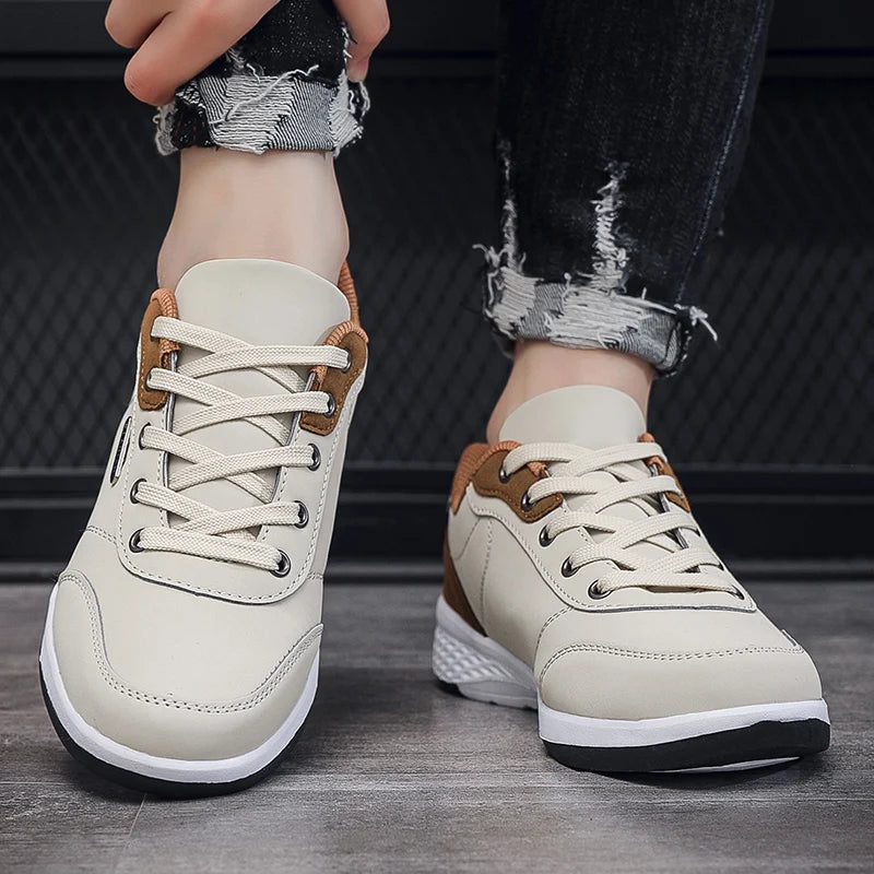 2025 Men Shoes Spring Autumn Waterproof Walking Sneakers Leisure Male Leather Sports Shoes Non-Slip Footwear Tennis for Men