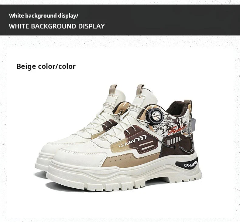 Men's Casual Outdoor Boots Fall Breathable Trendy Versatile Leisure Knob Board Shoes Anti-slip Riding Fashion Sneakers