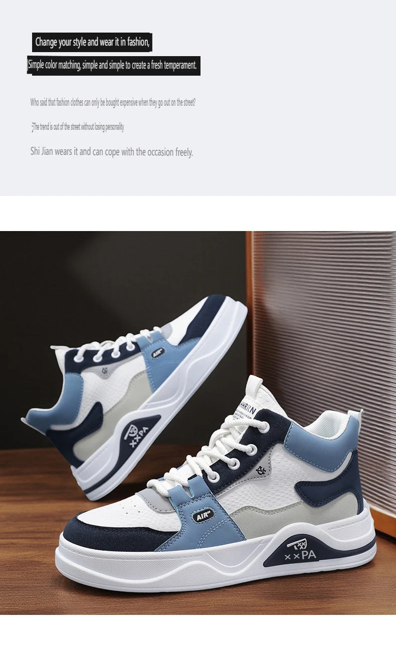 Men's Shoes - New 2025 Autumn/winter Style, Fashionable, Versatile, Casual, Trendy, Simple, Anti-slip, High-top Canvas Shoes