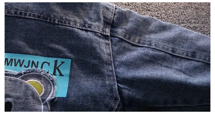 Boys Jacket Autumn and Winter New Children's Baby Plush Thickened Denim Coat  Children's Clothing Kids Winter Coats