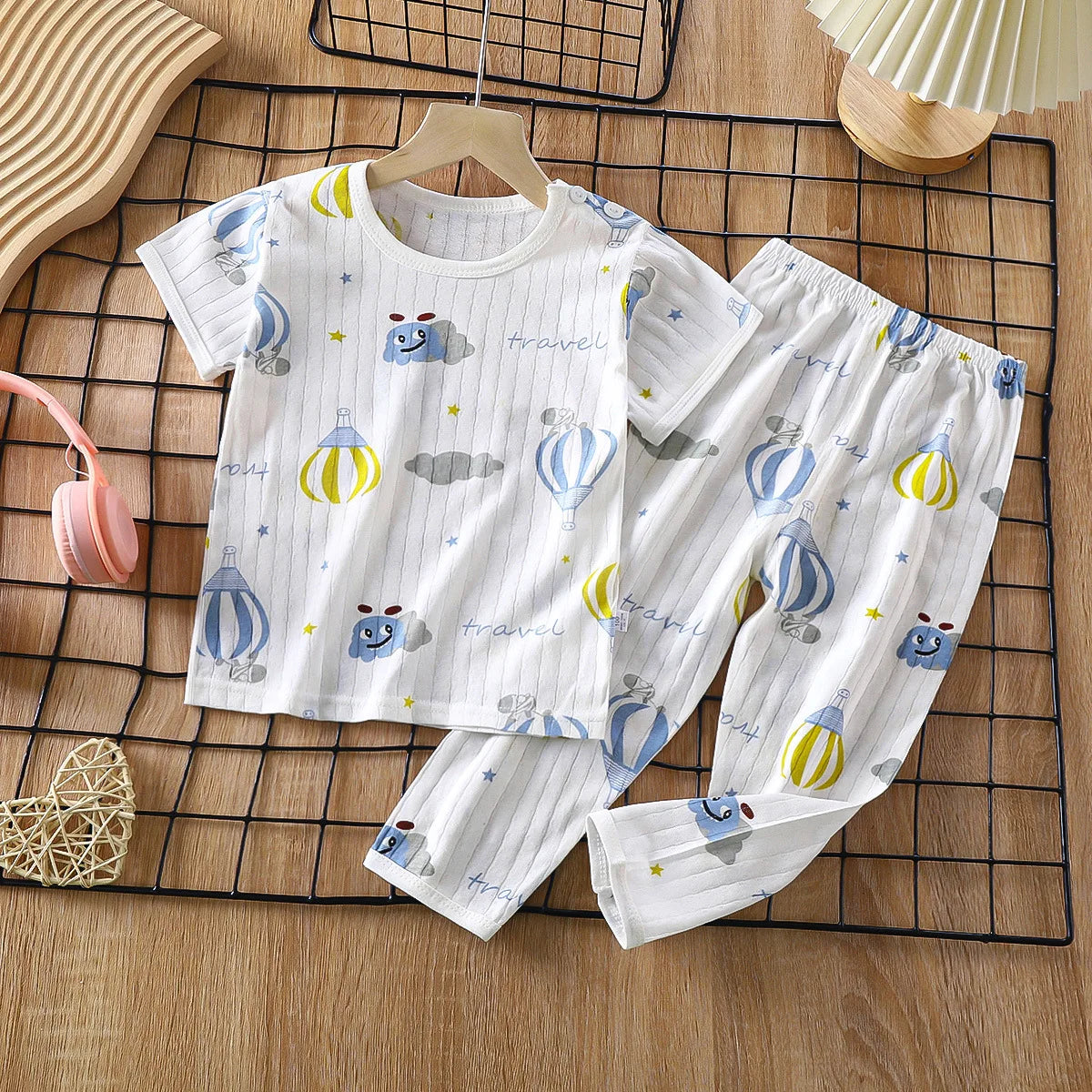 Summer toddler kids boys girls clothes sets for boys girls children clothing casual sports sets pyjamas sleeping pants