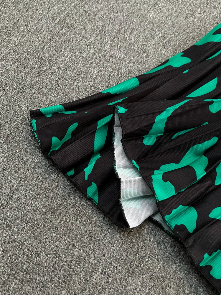 Women's Summer Dress Light Mature Style Retro Style Ruffled 5/4 Sleeves Round Neck Waist Shrinking Print A-line Dress D3971