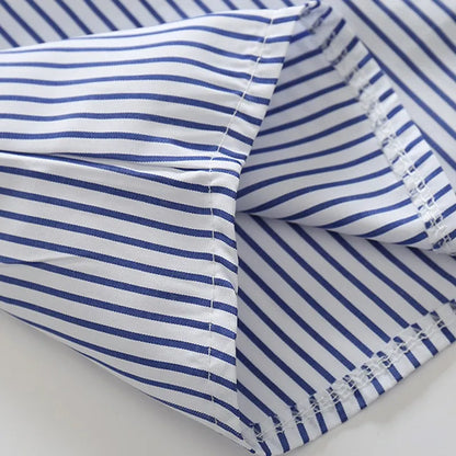 Summer Boys Clothing Sets Cotton Striped Short Sleeve Shirt Pants 2Pcs Suit For 2-6 Years Kids Casual Outfits Gentlemen Suit