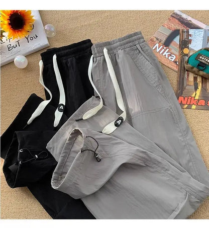 Summer Pants for Men Trendy and Versatile Loose Straight-leg Teenage American Quick-dry Cargo Casual