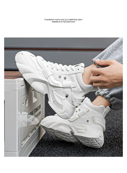 Shoes for Men High Quality Platform Sneaker Fashion High-top Leather Sports Men Shoes Thick-soled Casual Shoes Zapatillas Hombre