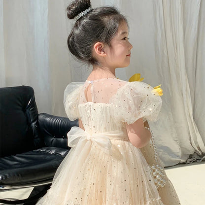 Summer Kids Girls' Dress  Baby Temperament Princess Dress Cute Sweet Children's Dress Westernized Dreamy Yarn Dress
