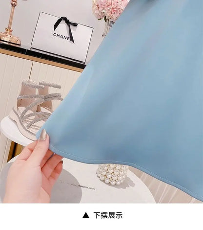 Girls Summer Dress Fashion Bow Birthday Party Princess Dresses Clothing Children Outfits Vestidos LT