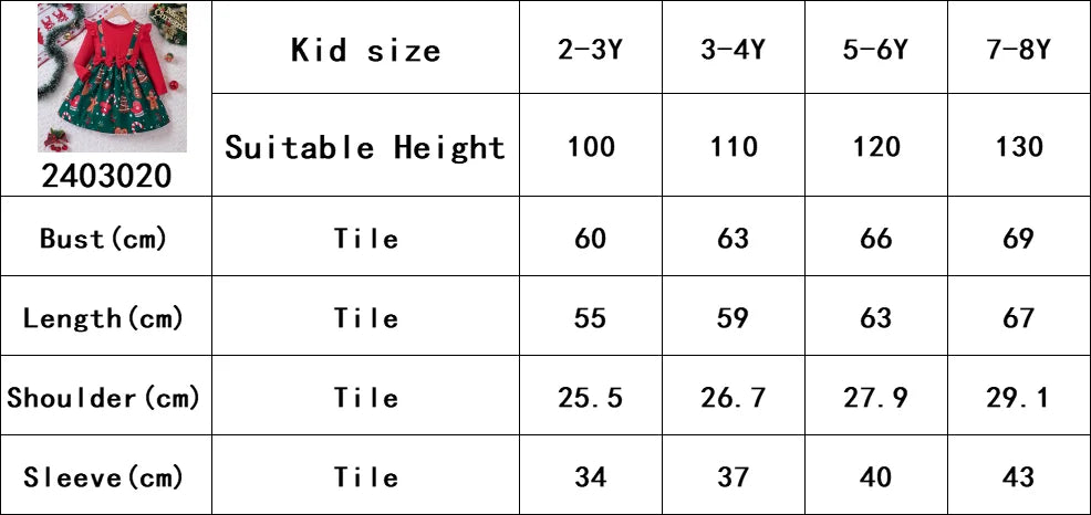 Kids Christmas Dress for Girls Clothes Autumn Winter 2024 New Child Cute Cartoon Print Long Sleeve Princess Dress Casual 2-8Y