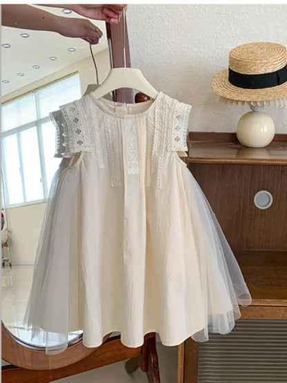 Girls Summer Dress 2025 Korean Toddler Princess Gown Fashionable Kids Dress for Big Girl Trendy Summer Clothes Cute Party Outfit