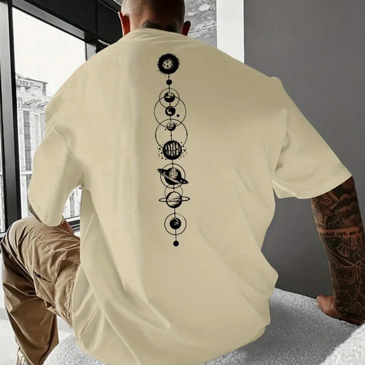 Summer men's T-shirt  American fashion print Daily casual shorts long-sleeved T-shirt Men's clothing streetwear Tops Harajuku