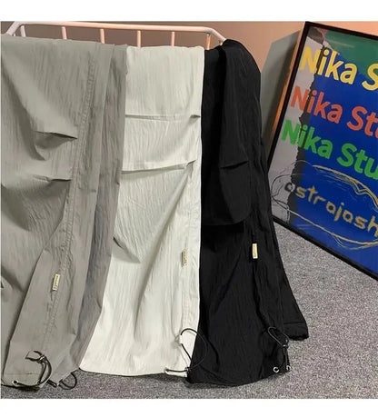 Summer Pants for Men Trendy and Versatile Loose Straight-leg Teenage American Quick-dry Cargo Casual