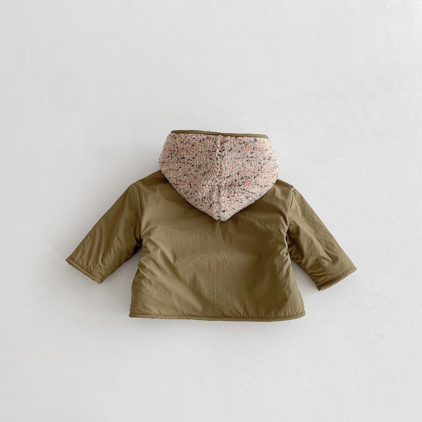 Kids Winter Jacket for Boy 1-6Y Girls Children's Coats Reversible Hooded Jacket Thickened Fleece Lined 2 Way Wear Warm Outerwear