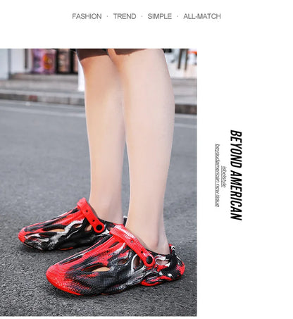 Men's Slippers New 2025 Platform Sandals for Men Anti-slip Mens Shoes Man Wearing Outside Summer Hollow Breathable Flat Pvc