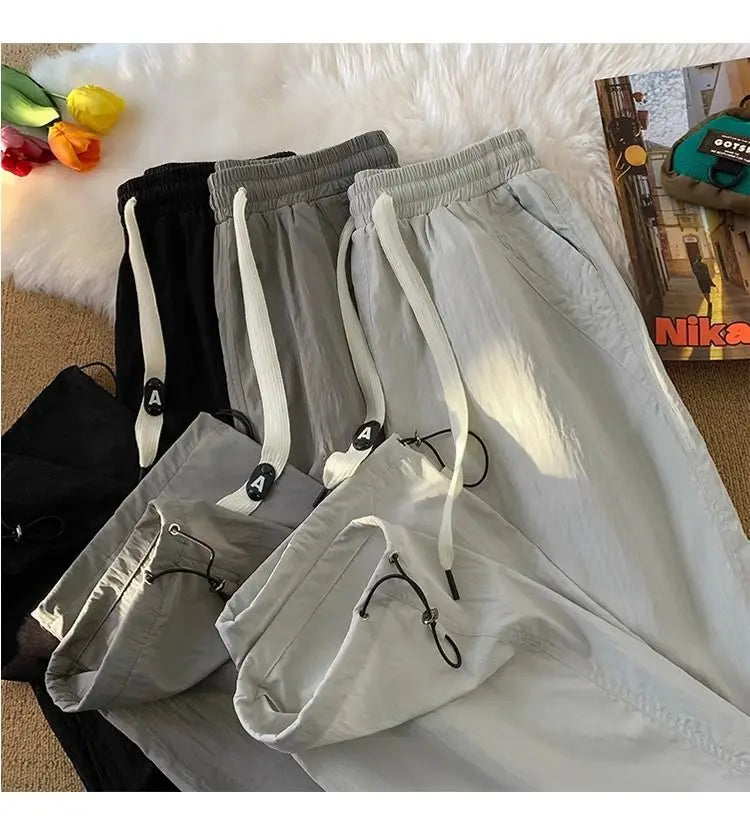 Summer Pants for Men Trendy and Versatile Loose Straight-leg Teenage American Quick-dry Cargo Casual