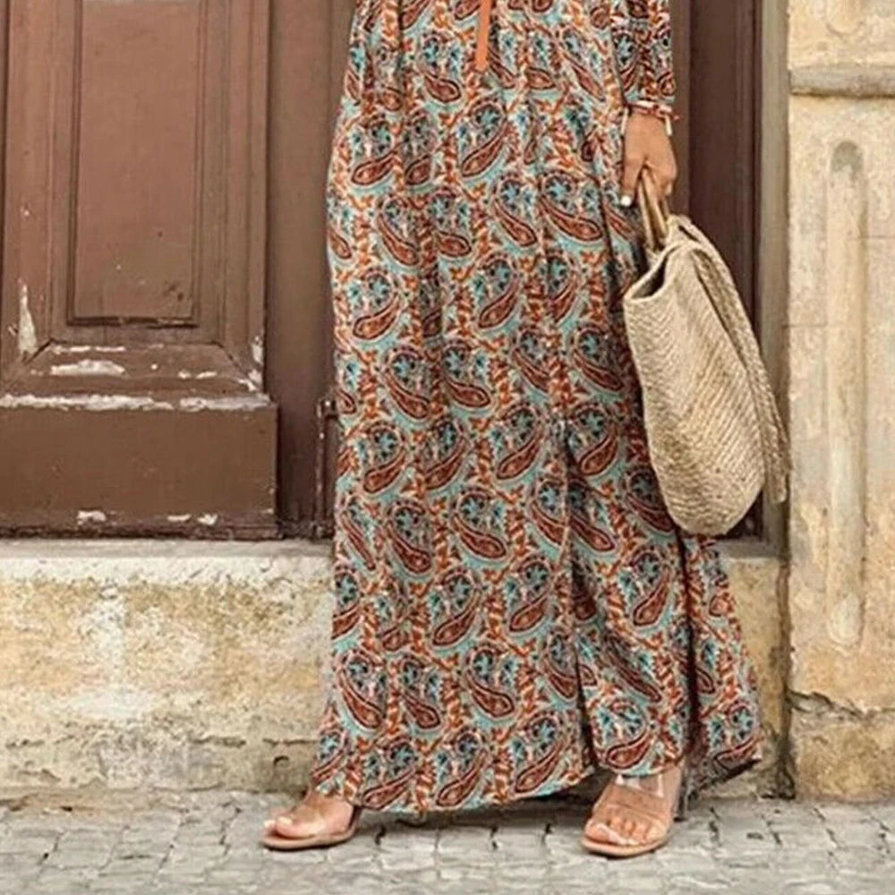 Long Dress for Women 2025 Summer Beach Bohemian Dresses Vestido Casual Robe Female Clothing Y2K Floral Skirt Elegant Maxi Dress