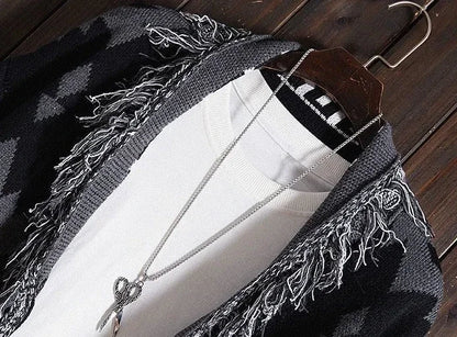 Knit Sweater Male Black Graphic Jacket Men's Clothing Coat No Hoodie Cardigan Tassel Sale V Order Designer Luxury Jumpers Casual