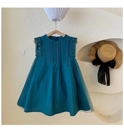 Girls Summer Dress 2025 Korean Toddler Princess Gown Fashionable Kids Dress for Big Girl Trendy Summer Clothes Cute Party Outfit