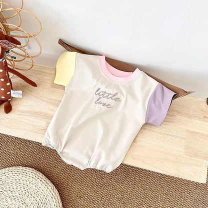 Summer Baby Boys Clothes Bodysuit Newborn Girl Romper Casual Letter Embroidery Button Jumpsuit Short Sleeve Infant Clothes