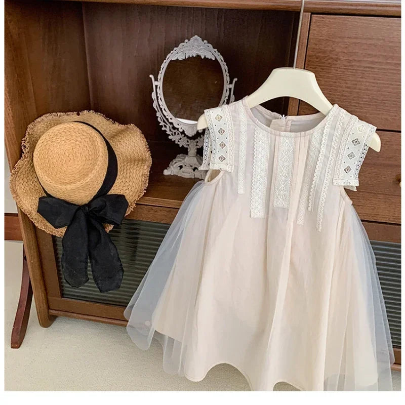 Girls Summer Dress 2025 Korean Toddler Princess Gown Fashionable Kids Dress for Big Girl Trendy Summer Clothes Cute Party Outfit