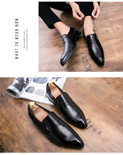 Shoes for men shoes leather shoes business dress shoes all-match casual shock-absorbing wear-resistant footwear large size