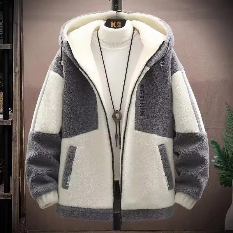 2025 Men's Lamb Wool Jacket Autumn Winter Loose Padded Thickened Jacket Plus Size 6XL 110kg Also Wearable Clothes Cardigan