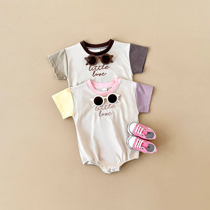 Summer Baby Boys Clothes Bodysuit Newborn Girl Romper Casual Letter Embroidery Button Jumpsuit Short Sleeve Infant Clothes