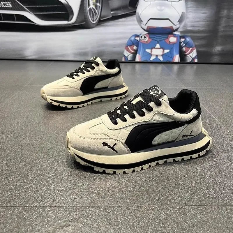 Men's shoes 2025 new summer casual sports shoes, thick-soled, height-increasing, breathable and versatile casual running shoes