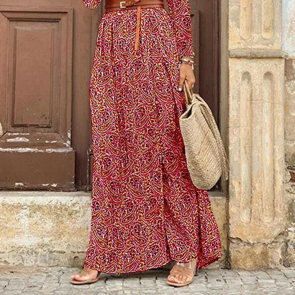 Long Dress for Women 2025 Summer Beach Bohemian Dresses Vestido Casual Robe Female Clothing Y2K Floral Skirt Elegant Maxi Dress