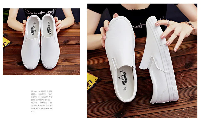 New Shoes for Men Leather Casual Shoes Spring Fashion Concise Flat Shoes 2 Colors Slip-on Loafers