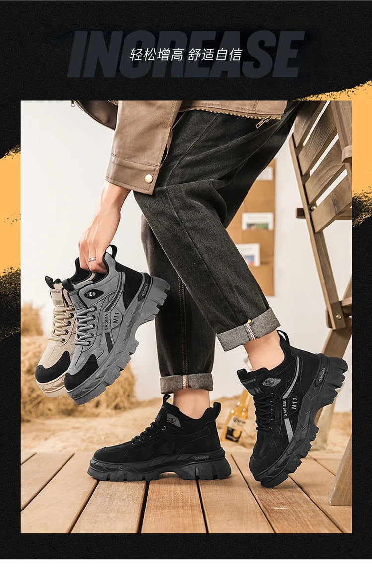 Men's Work Shoes 2025 New Breathable Slip-On Anti-Slip Wear-Resistant Casual Sports Shoes Thick Bottom Labor Protection