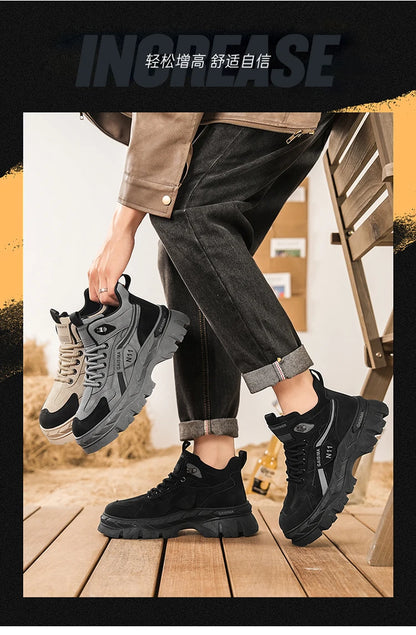 Men's Work Shoes 2025 New Breathable Slip-On Anti-Slip Wear-Resistant Casual Sports Shoes Thick Bottom Labor Protection